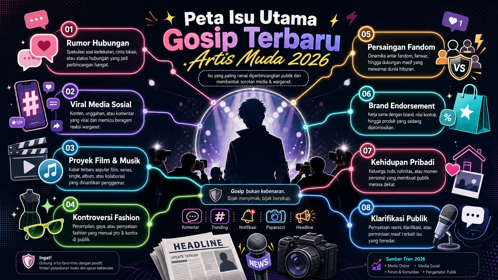 Peta Isu Utama Gosip Terbaru Artis Muda 2026 - gosip
