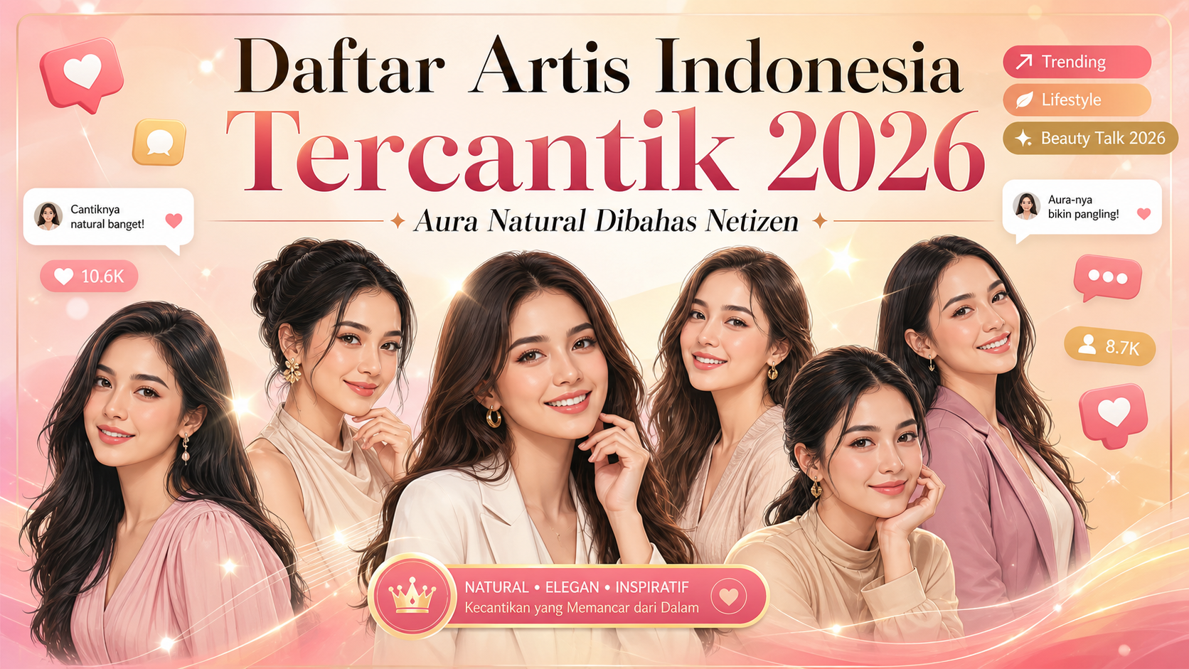 Daftar Artis Indonesia Tercantik 2026, Aura Natural Dibahas Netizen - artis