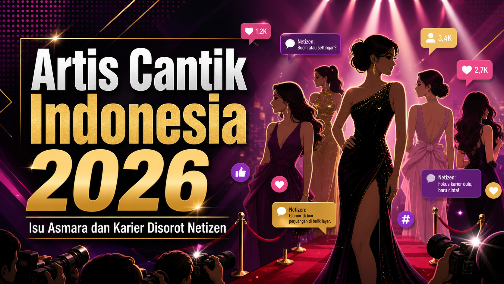 artis - Artis Cantik Indonesia 2026: Isu Asmara dan Karier Disorot Netizen